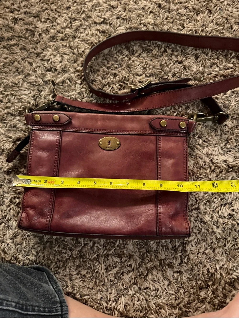 Fossil Burgundy Leather Crossbody Bag